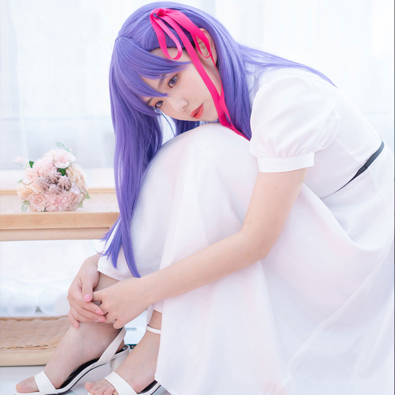 間桐桜☆コスプレ衣装☆Fate/Stay night 間桐 桜 白ワンピース「 Fate