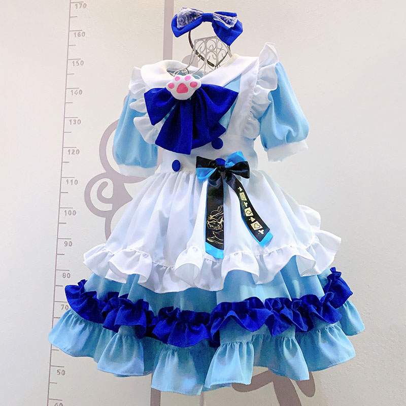 青色＋水色メイド服 白色エプロン 猫手柄飾り付 - jpcosのブログ
