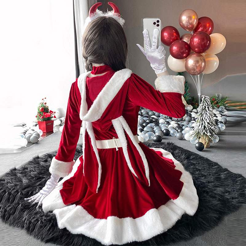 クリスマス女性用　赤色　悪魔　サンタ服　クリスマス　パーティー　イベント　ワンピース