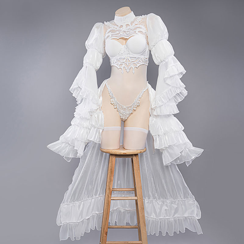 予約商品　Nier: Automata　ニーア：オートマタ　２Ｂ　ヨルハ二号B型　純白　花嫁　コスチューム　ウェディング　ドレス　