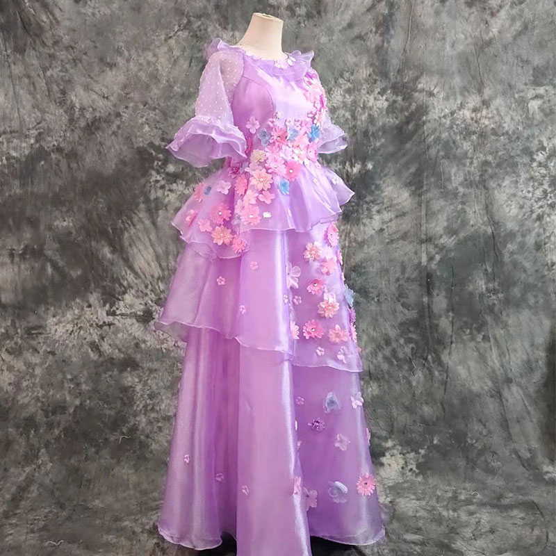 Disney ディズニー　Encanto　イザベラ　Isabella Madrigal コスチューム　ワンピース　ドレス　紫色　春の花　