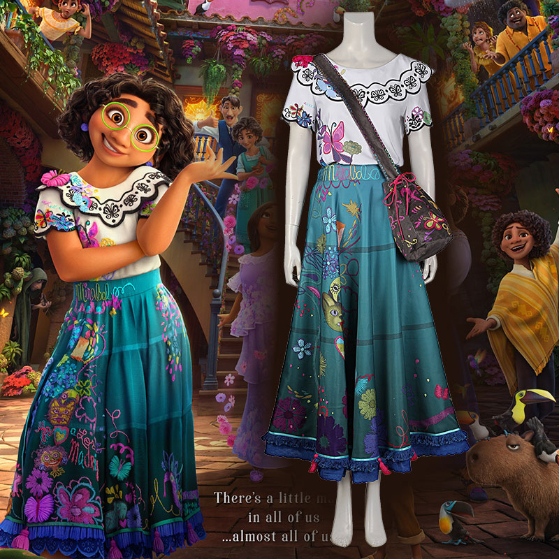 Disney ディズニー　Encanto　ミラベル　Mirabel　タッセル　コスチューム　捺染スカート　アレアスカート