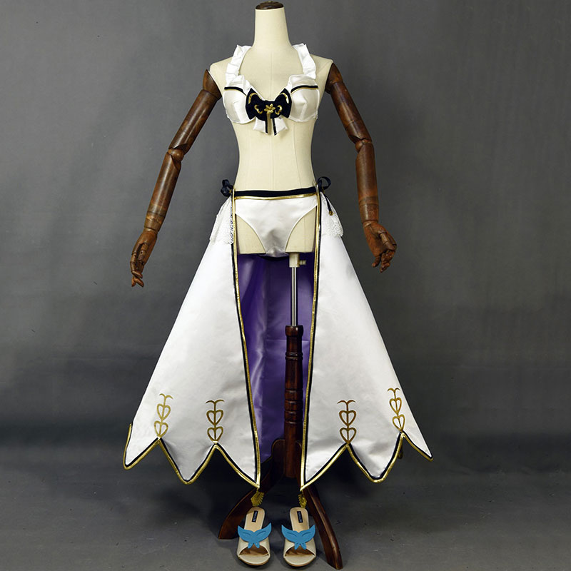 グランブルーファンタジー　ナルメア　白い剣士　大き裾　コスチューム　戦闘服　セクシー　