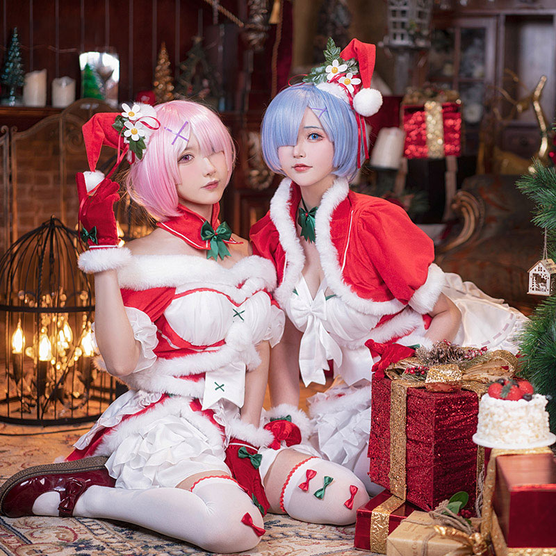Re:ゼロから始める異世界生活　可愛い　ラム&レム クリスマス サンタ衣装　