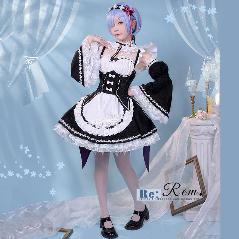 Re:ゼロから始める異世界生活 Re：Zero アニメーション  レイム メイド服 可愛い  黒と白 コスプレ衣装 