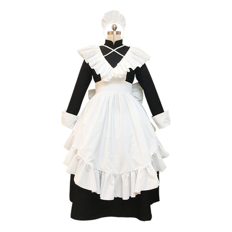 アンデッドガール・マーダーファルス 馳井静句　メイド服　超可愛い　コスプレ衣装　ロングスカート　黒と白