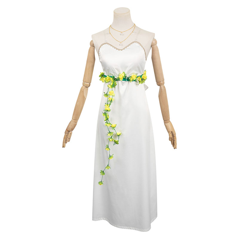 FF7　エアリス　コスプレ衣装　仮装　ドレス　リバース　コスチューム　ホワイト　