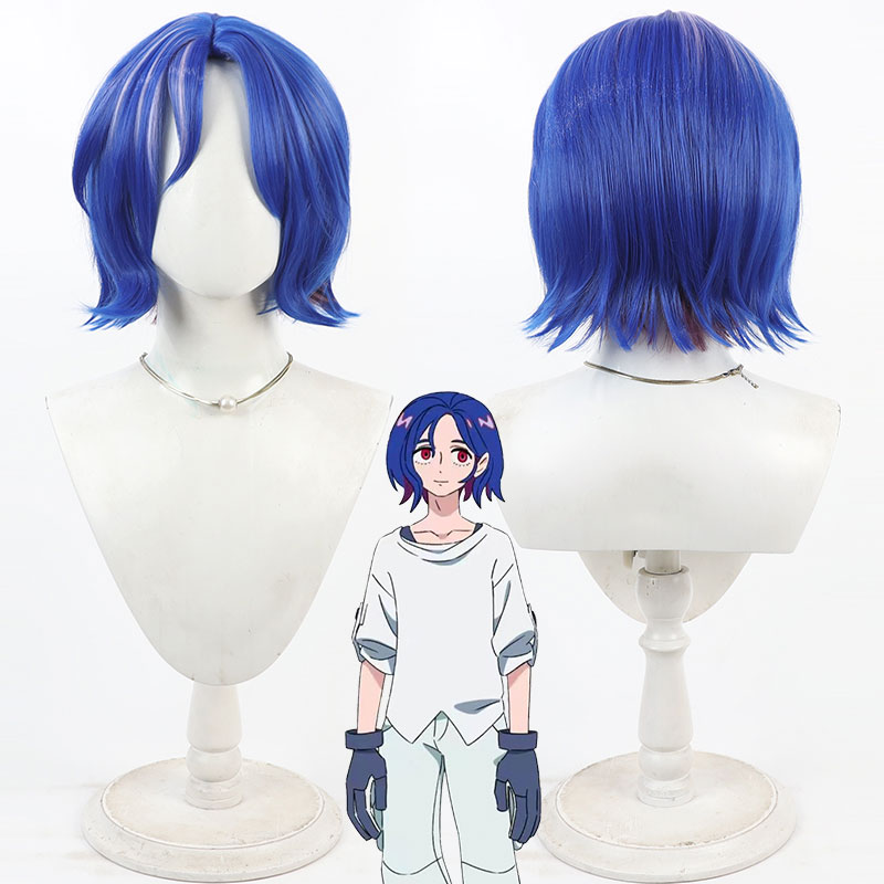 機動戦士Gundam GQuuuuuuX シュウジ・イトウ コスプレかつら 青い 撮影 かわいい