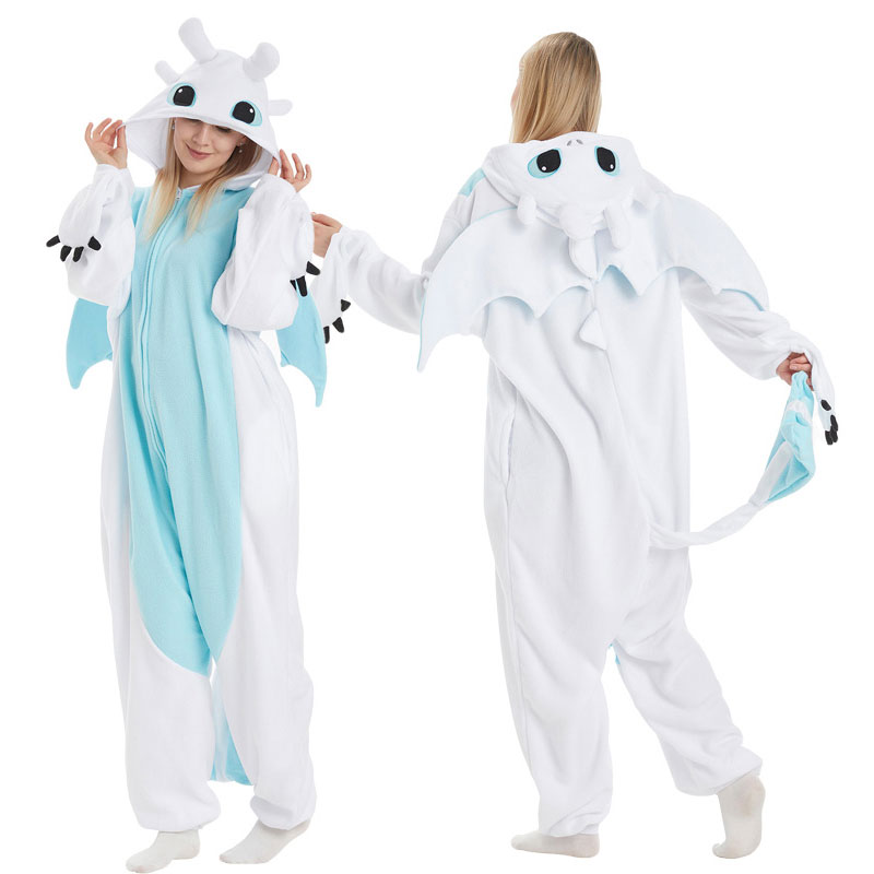 ヒックとドラゴン 聖地への冒険 白いドラゴン ライト・フューリー 着ぐるみ パジャマ(部屋着)  コスプレ衣装