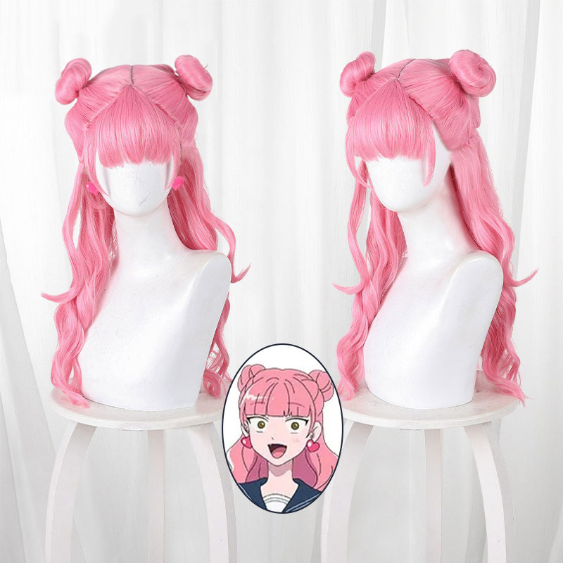 正反対な君と僕 鈴木みゆ すずきみゆ コスプレウィッグ ピンク色鬘 耐熱かつら ピアス