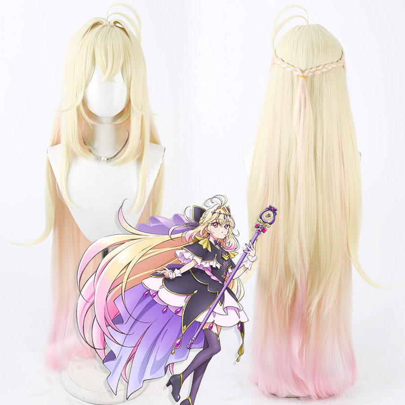 名探偵プリキュア！ 森亜るるか 変身 キュアアルカナ・シャドウ コスプレウィッグ コスプレかつら 金髪のロングヘアー