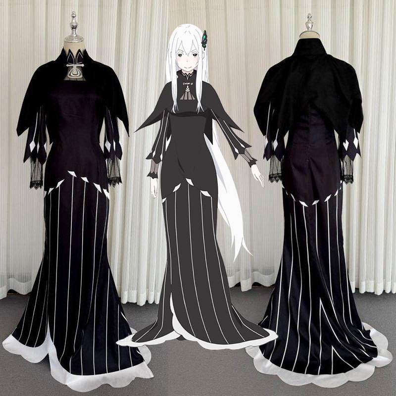 Re:ゼロから始める異世界生活 エキドナ(リゼロ) 黒ドレス コスプレ衣装 コスチューム 演出服 アニメ