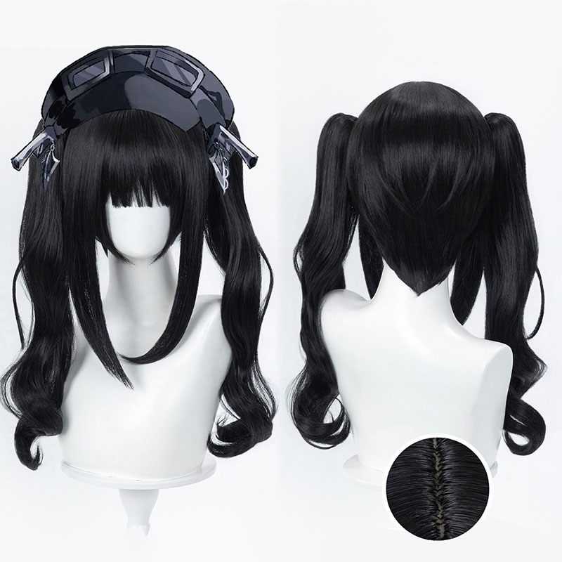 魔法少女ノ魔女裁判 黒部ナノカ くろべなのか コスプレウィッグ かつら 黒髪のツインテール
