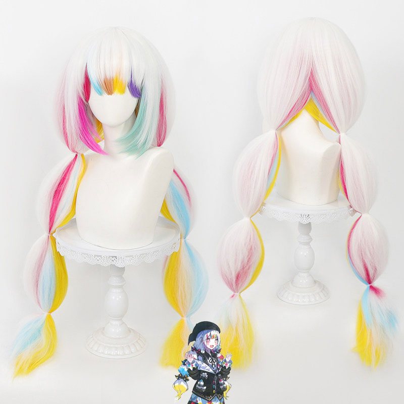 魔法少女ノ魔女裁判 城ケ崎ノア じょうがさきのあ コスプレウィッグ かつら 毛先カラフル