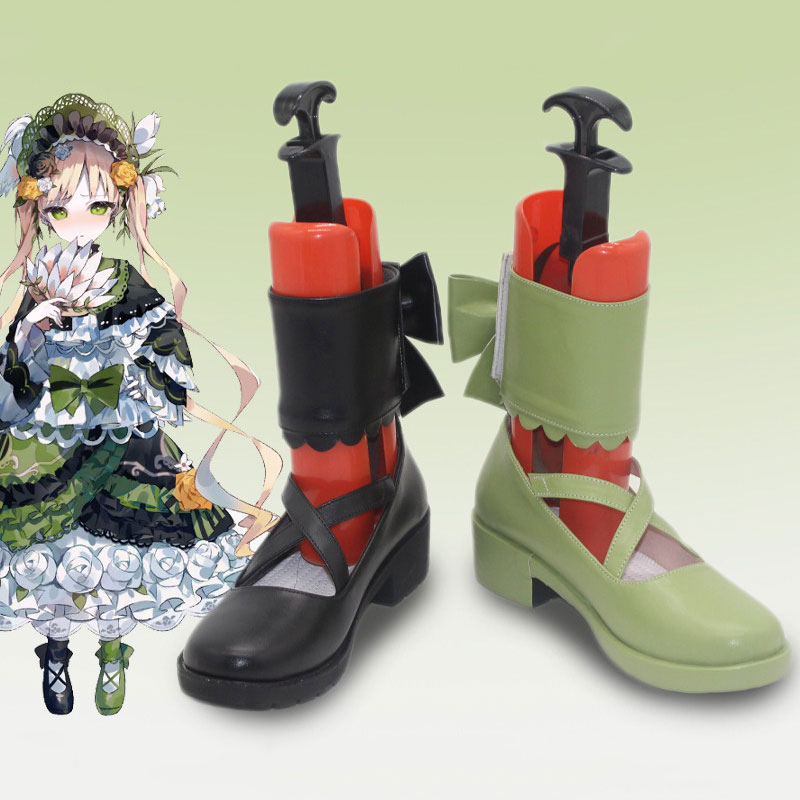 魔法少女ノ魔女裁判 遠野ハンナ とおのはんな コスプレ靴 コスプレブーツ 緑の靴 送料無料