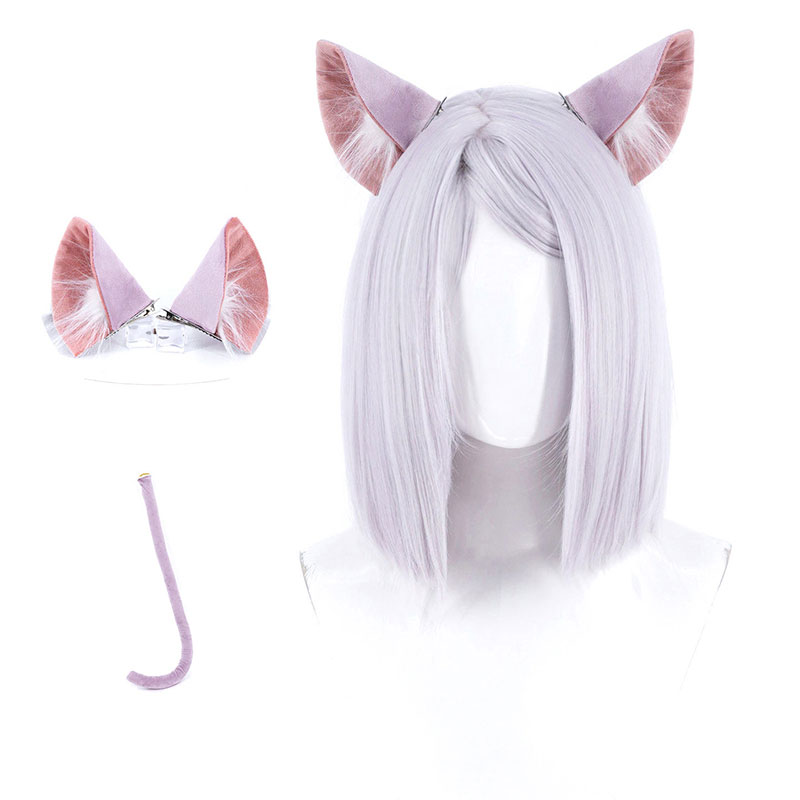 ヤニねこ 妹ねこ いもうとねこ ヤニ子の妹 佐藤妹子 ヤニねこの妹 コスプレウィッグ かつら 尻尾 耳