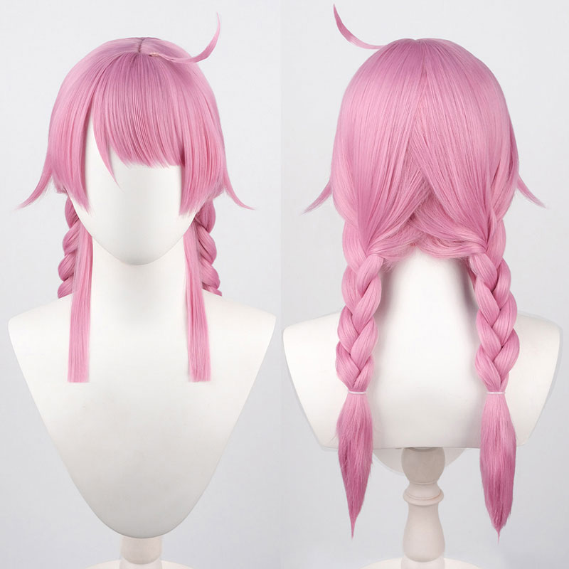 BanG Dream! 夢限大みゅーたいぷ 千石ユノ コスプレウィッグ コスプレかつら 三つ編みツインテール