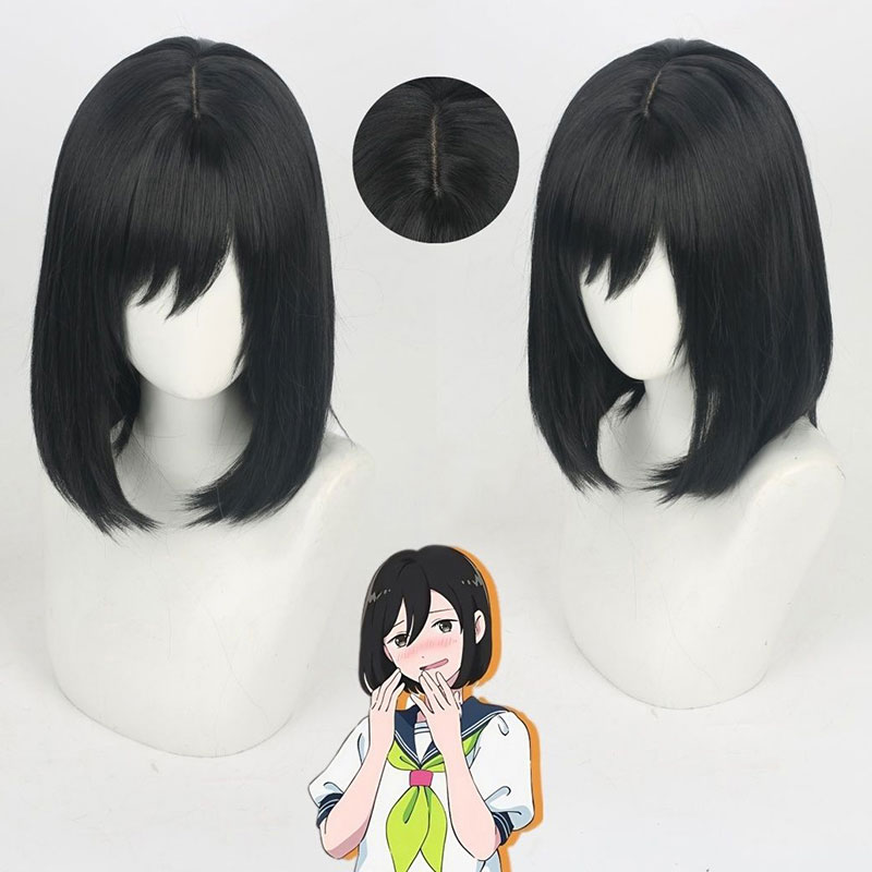 正反対な君と僕 西奈津美 にしなつみ 黒のロング コスプレウィッグ 耐熱コスプレかつら アニメ