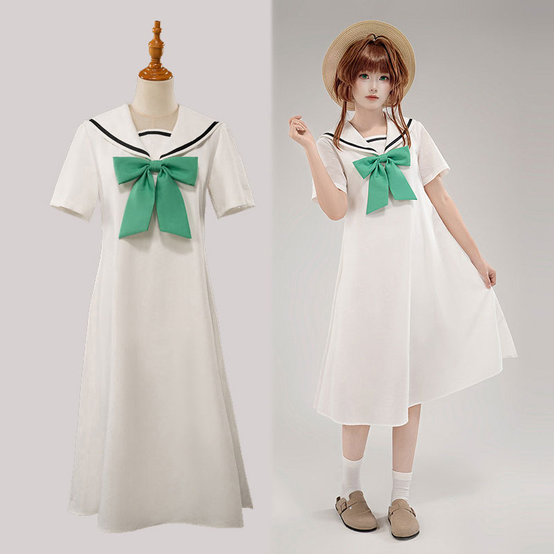 カードキャプターさくら 木之本桜 きのもとさくら 私服 白いセーラー服 ワンピース コスプレ衣装