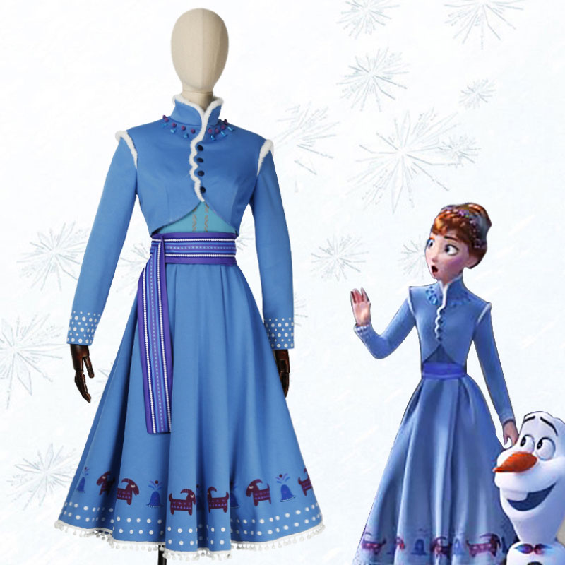 Disney　Frozen 2　ディズニー　コスプレ衣装　アナと雪の女王2　アナ　ブルー