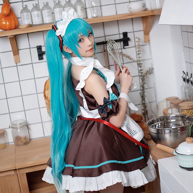 初音ミク　坂内若　メイド服　　コスプレコスプレ衣装