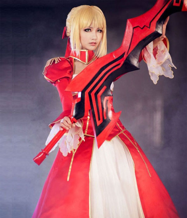 Fate/EXTRA セイバー Saber 赤ドレス コスプレ衣装