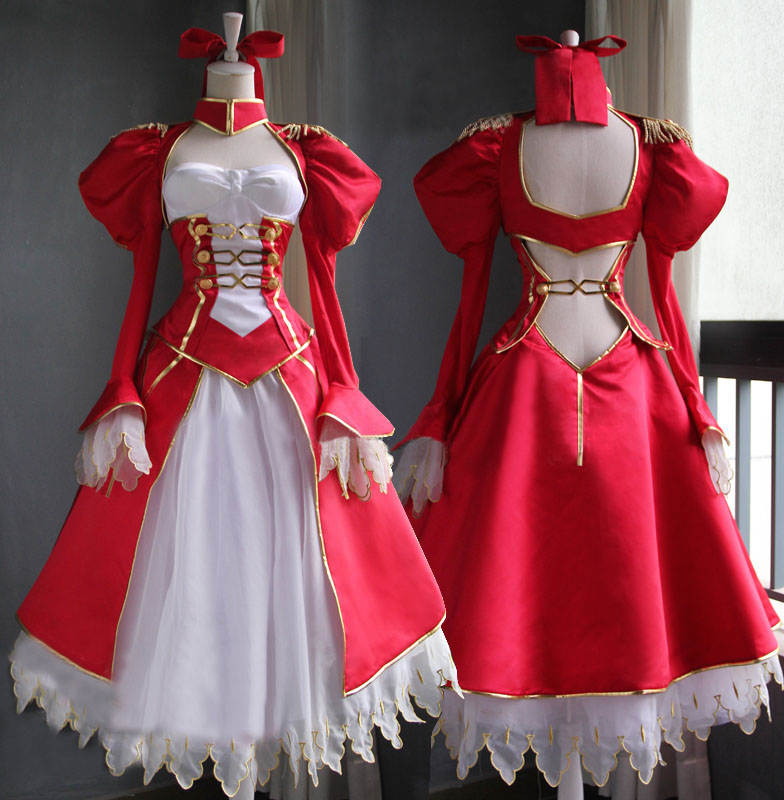 セイバー☆コスプレ衣装☆Fate/EXTRA セイバー Saber 赤ドレス 