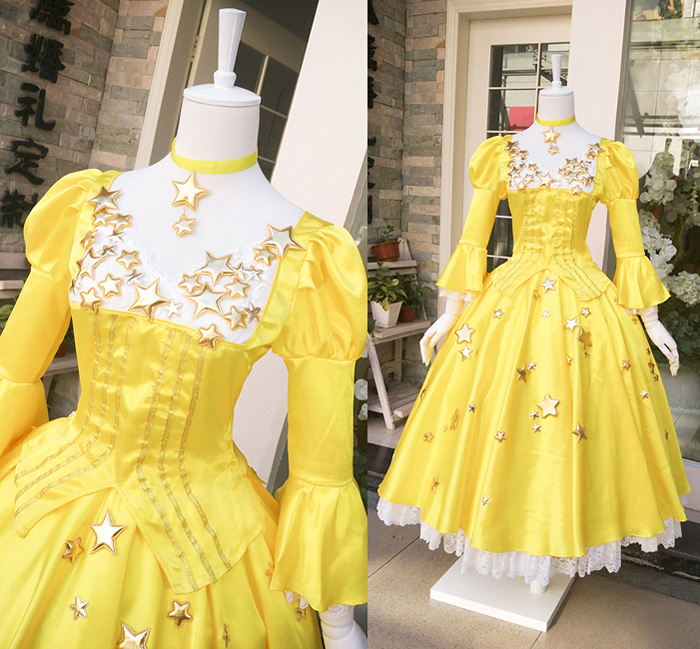 カードキャプターさくら 木之本桜 きのもとさくら 桜（さくら） 60周年　黄金星ドレス コスプレ衣装 コスチューム