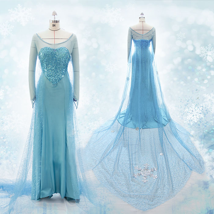 ディズニー アナと雪の女王 FROZEN エルサ コスプレ衣装 Elsa ドレス コスチューム 豪華版