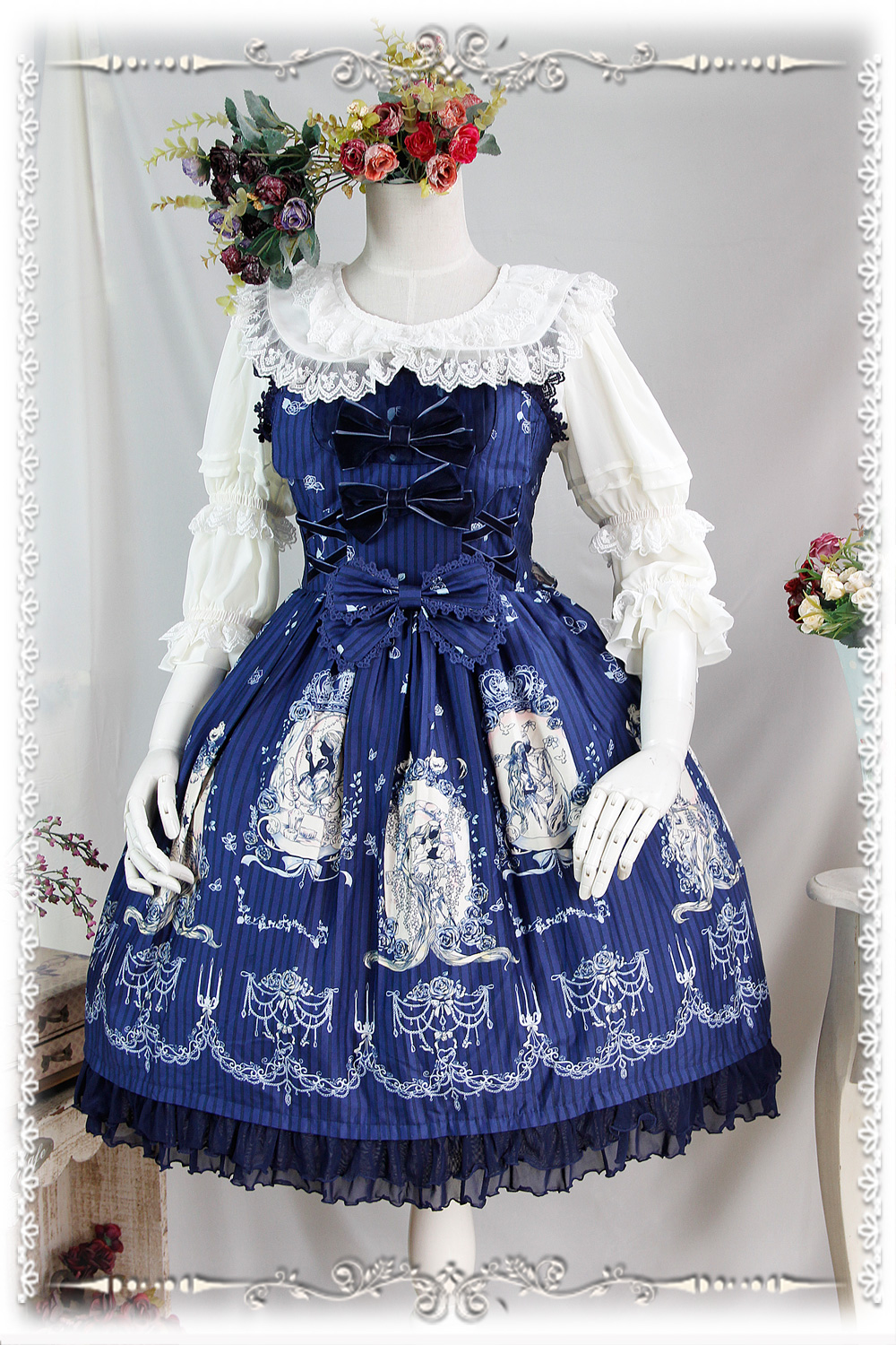 プリントワンピース　ロリータドレス　Lolita　JSK　3色選択　高品質　豪華